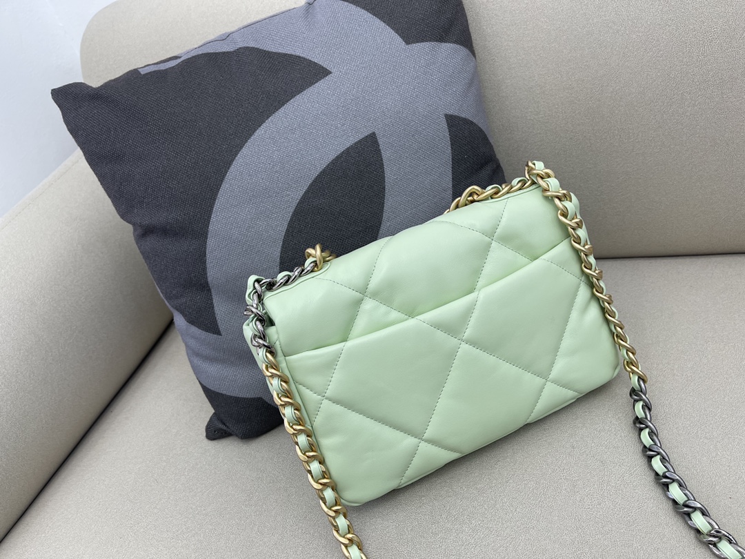 Lambskin 19 Handbag Flap Bag AS1160 Light Green